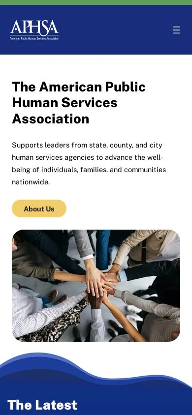 APHSA Homepage screenshot