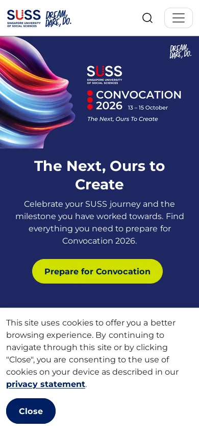 SUSS Homepage screenshot
