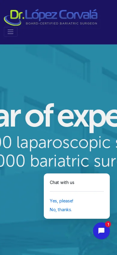 Dr. Corvala - Bariatric Surgeon Homepage screenshot
