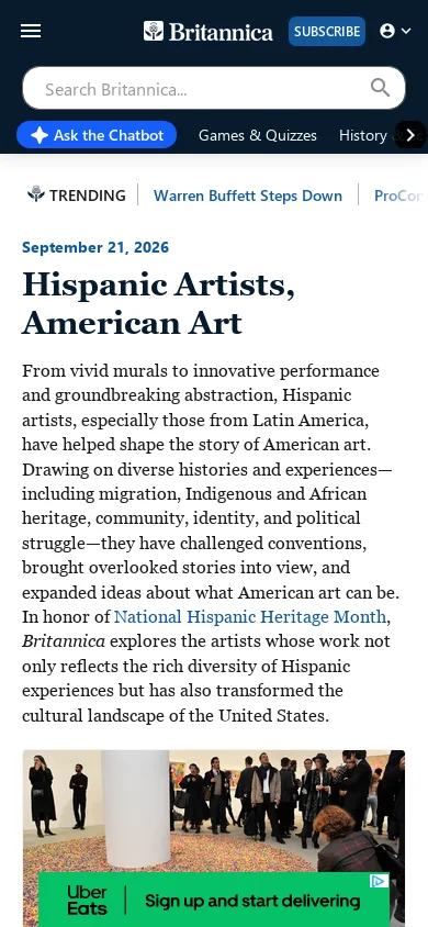 Britannica Homepage screenshot