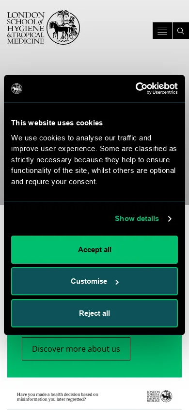 LSHTM Homepage screenshot