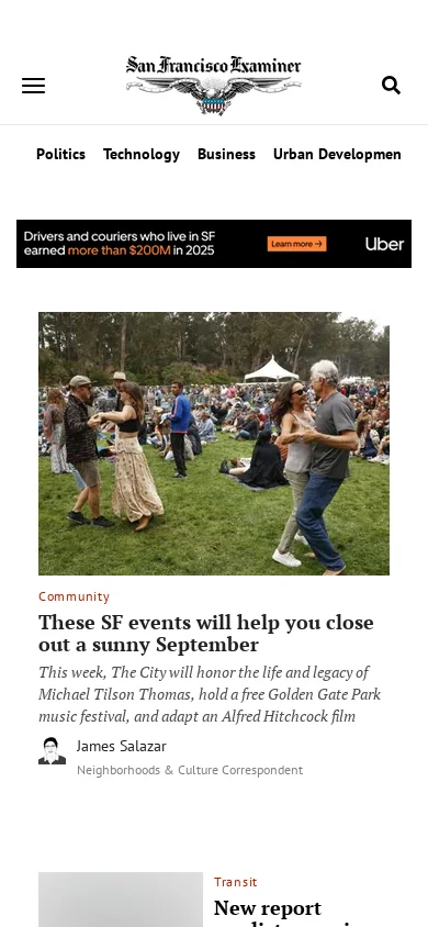 San Francisco Examiner Homepage screenshot