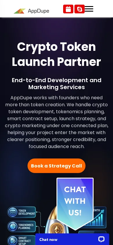Crypto Token Development & Marketing Agency | Crypto Launch Partner Homepage screenshot