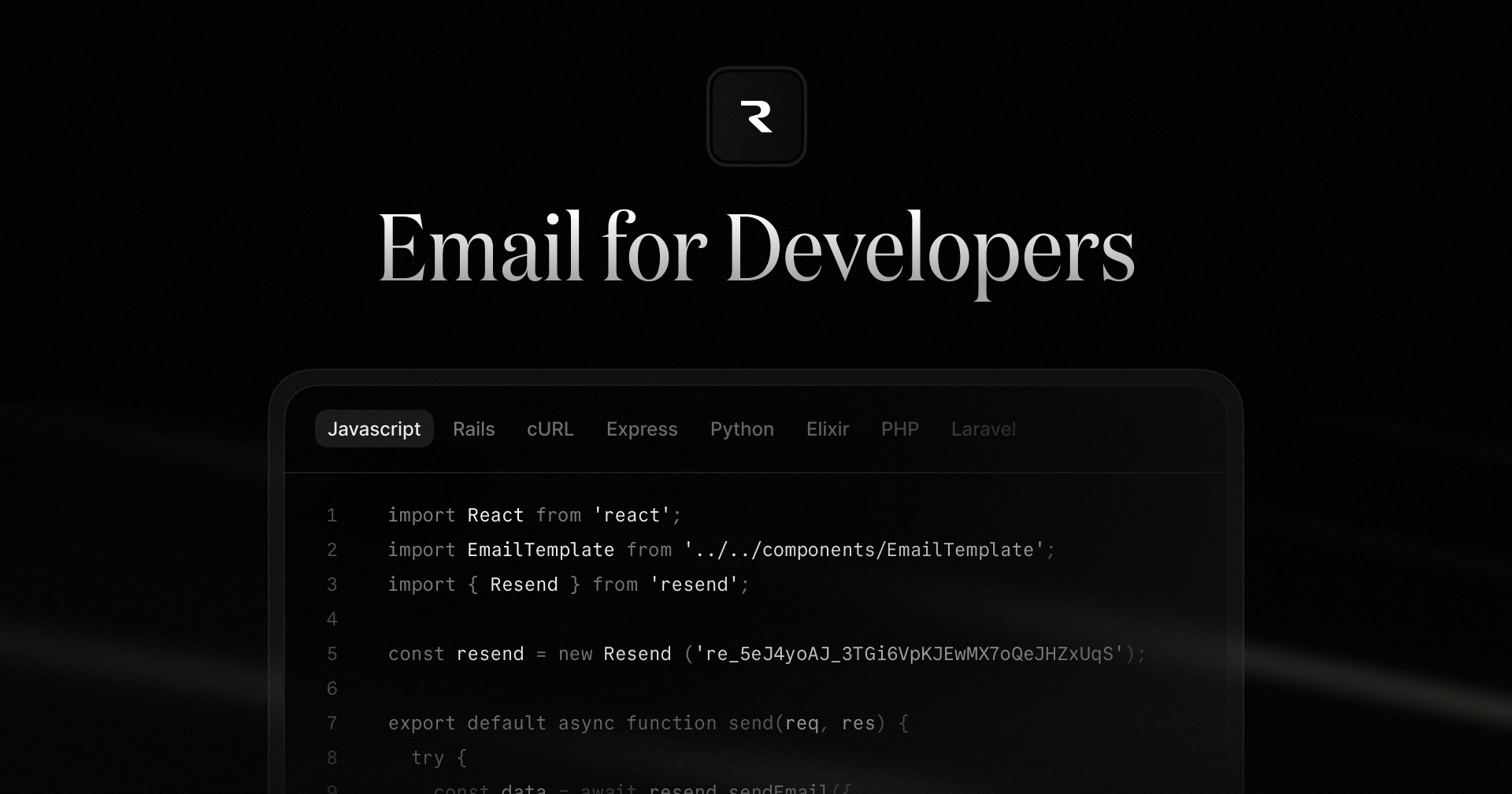 Resend · Email for developers · Twitter