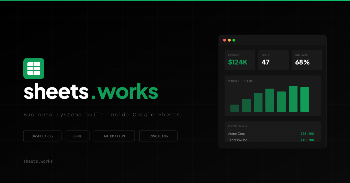 sheets.works | Google Sheets Consulting · Twitter