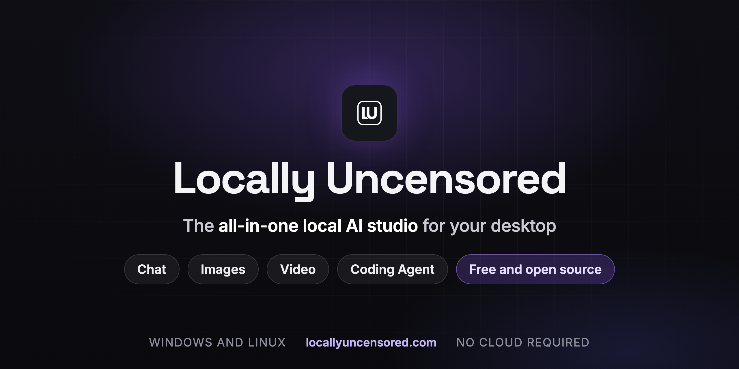Locally Uncensored desktop app, chat, code, image, video, all local