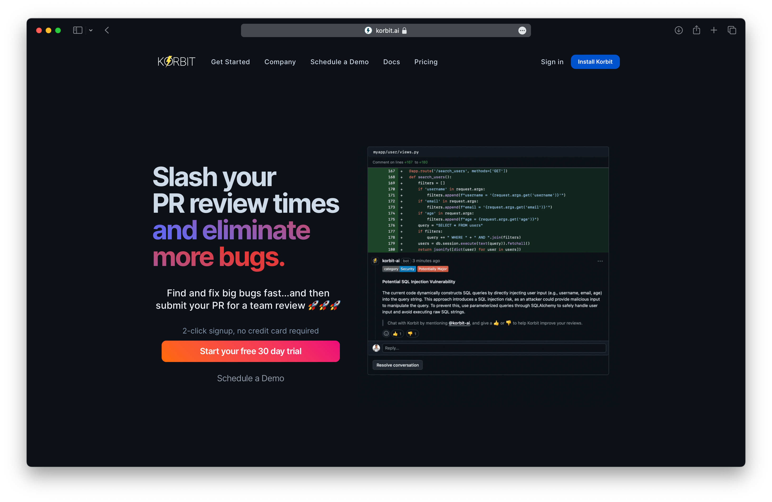 AI Code Reviews | Korbit AI | 14 Day Free Trial · Twitter