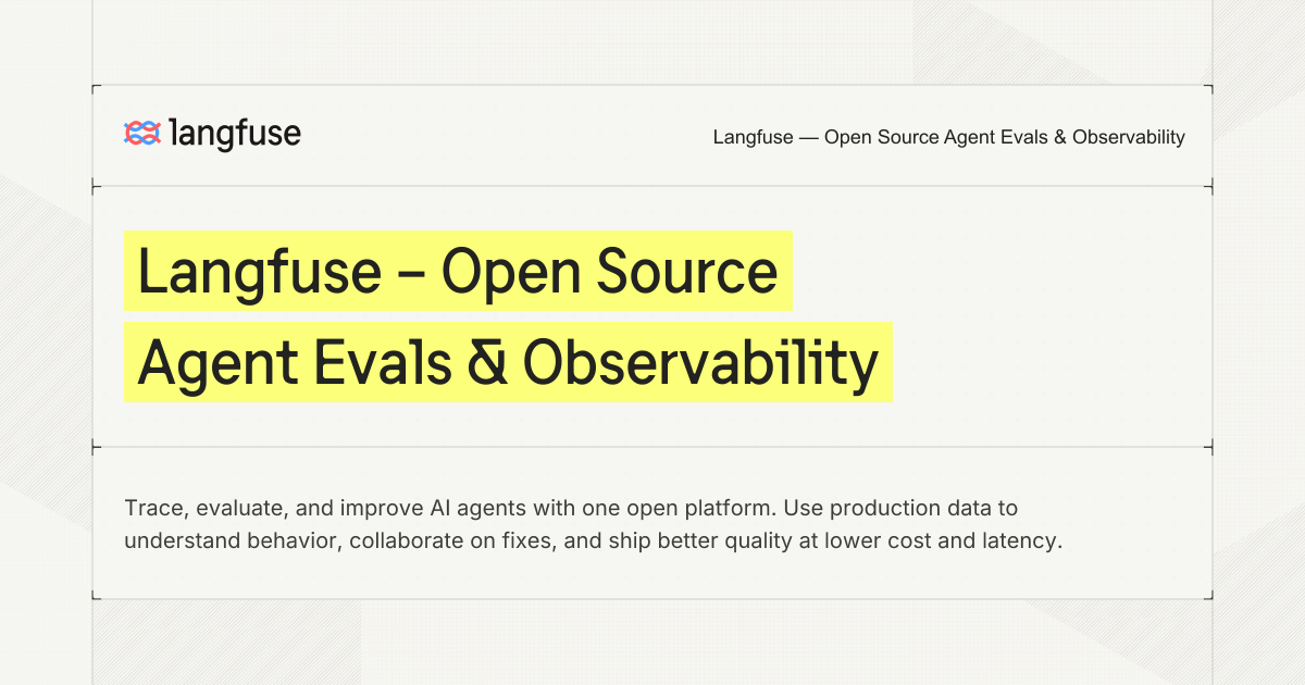 Langfuse: Open Source Agent Evals & Observability · Twitter