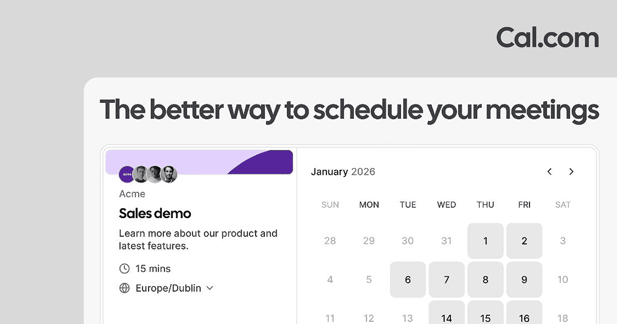 Cal.com | Scheduling Software for Online Bookings · Twitter