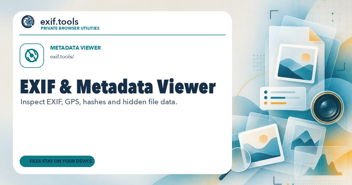 EXIF and metadata viewer browser tool by exif.tools