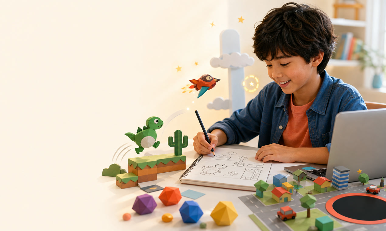 A young creator building with Makie