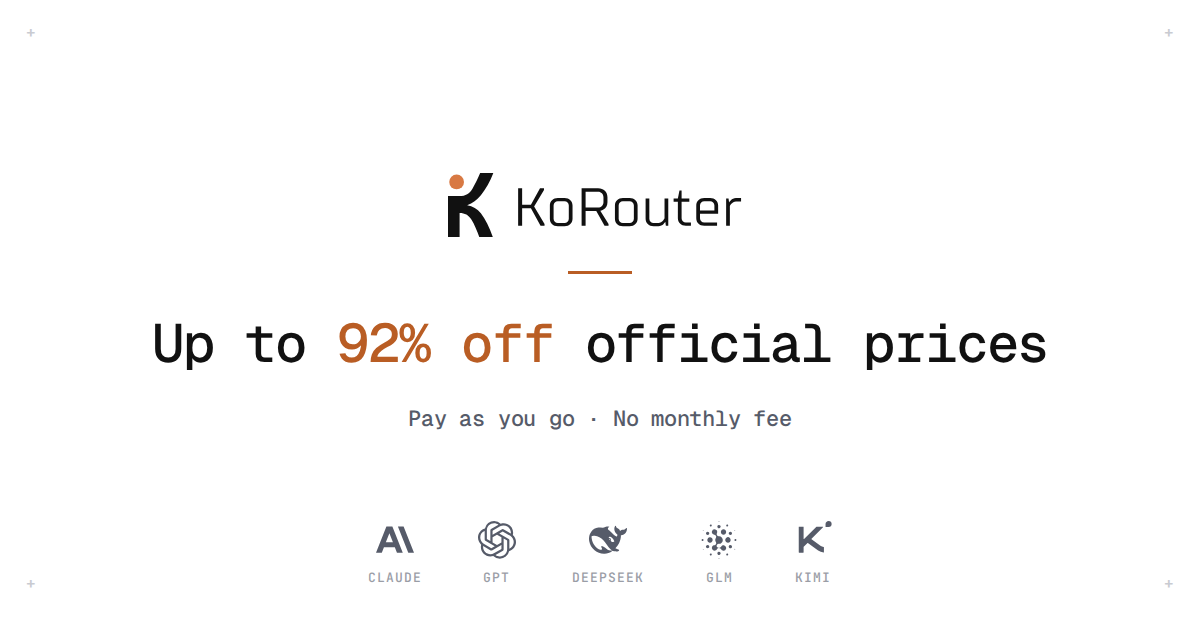 KoRouter — One API for leading LLMs · Twitter