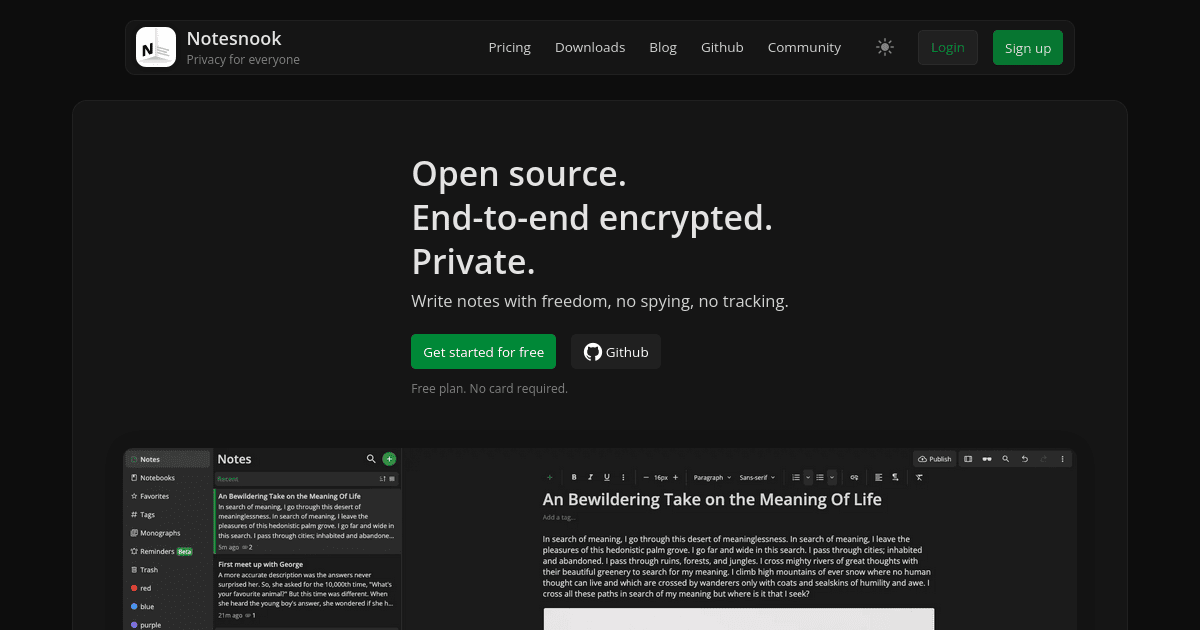 Express yourself with freedom — no spying, no tracking, only private notes. Unlike Evernote and other note apps, your data is yours alone.