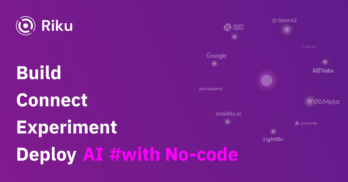 Riku AI - Build AI Apps in Minutes · Twitter
