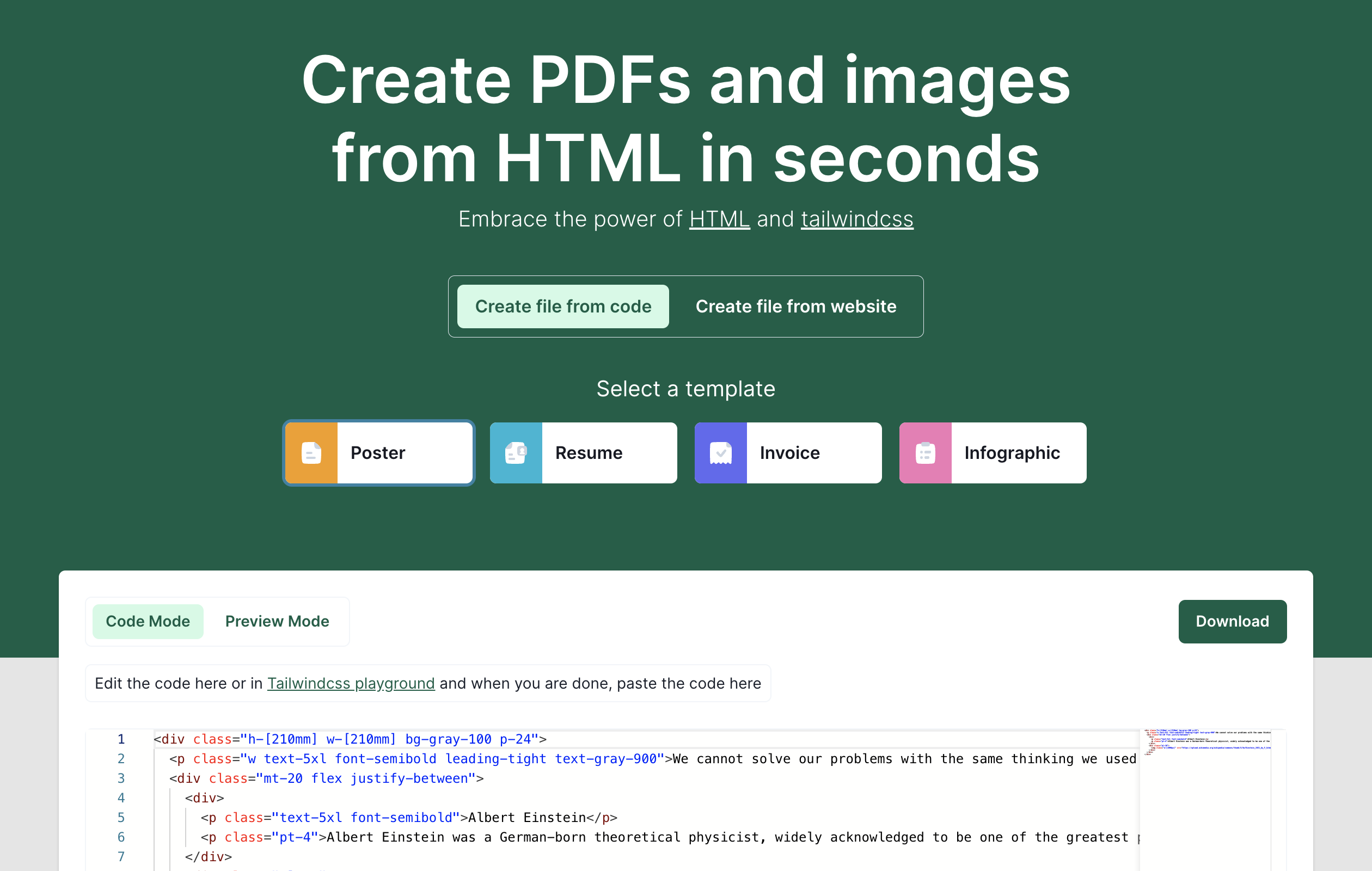 Convert HTML to PDF or Image Seamlessly with Our TailwindCSS Tool · Twitter