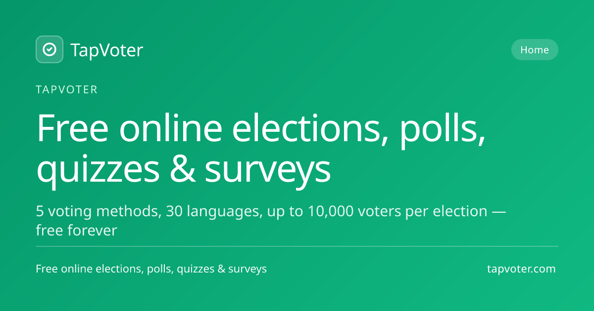 TapVoter — Free online elections, polls, quizzes & surveys platform