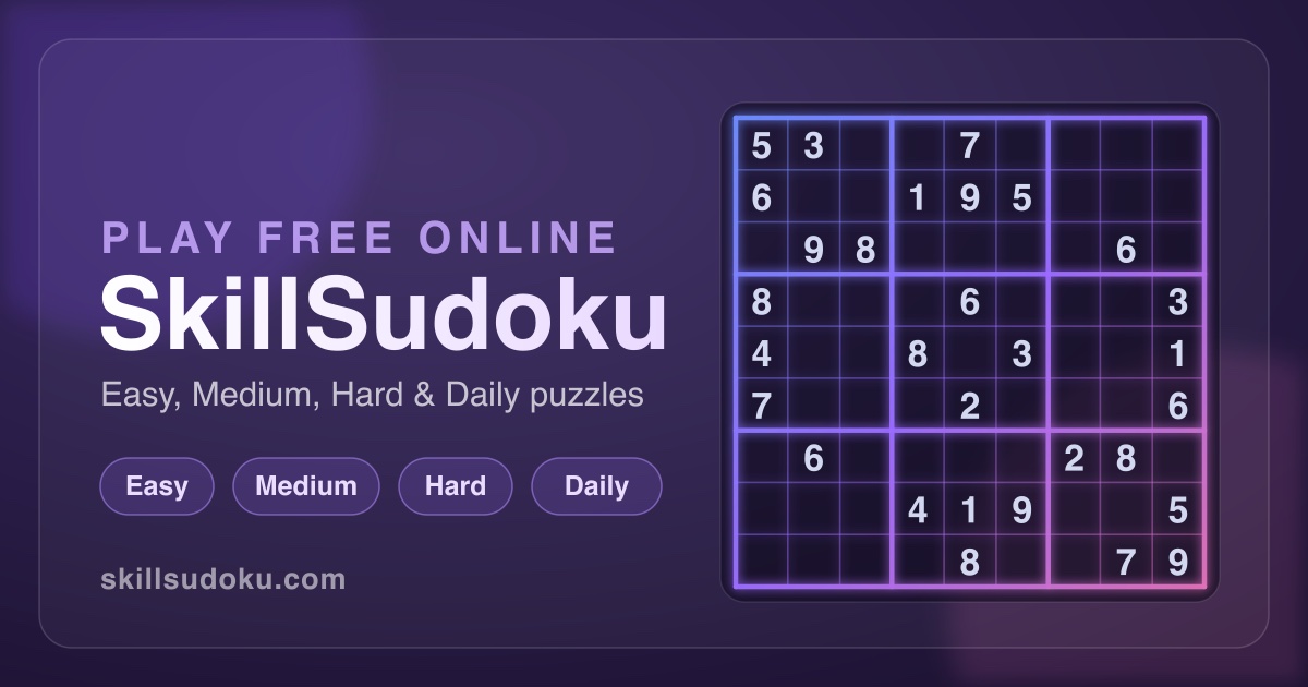 SkillSudoku online Sudoku board preview