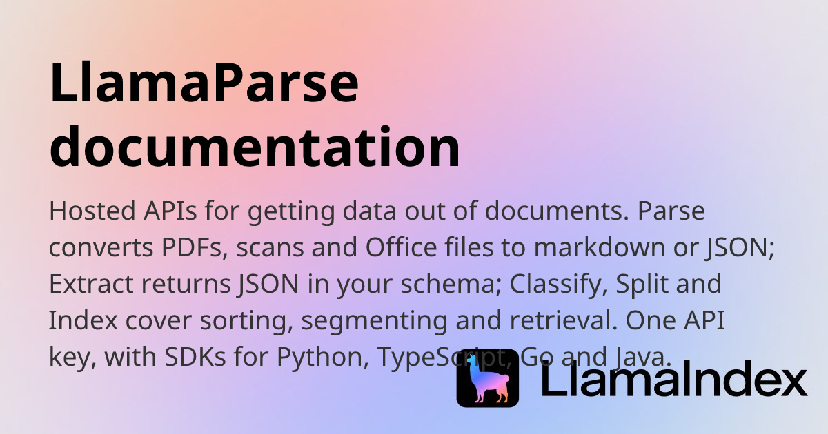 LlamaParse documentation · Twitter