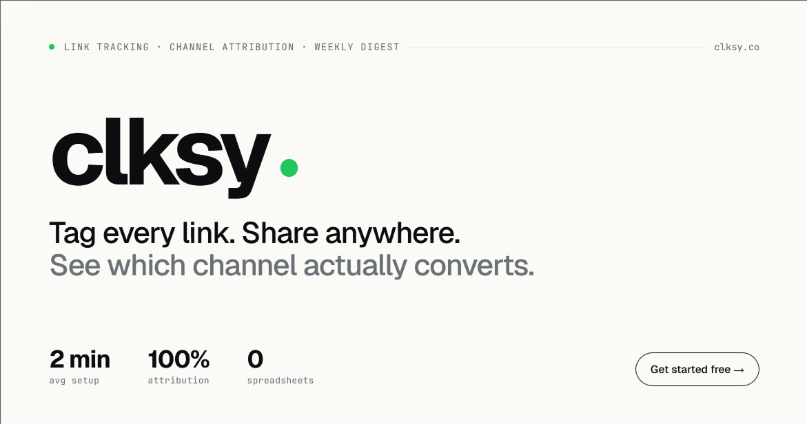 Clksy — link tracking for indie founders