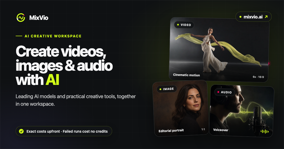 MixVio AI — create videos, images, and audio with AI