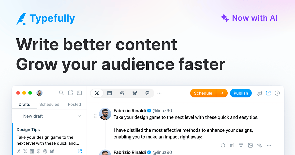Typefully: Best social media tool for creators & businesses · Twitter