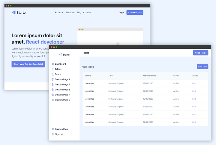 Next JS SaaS Boilerplate & Serverless React Template - Nextless.js · Twitter