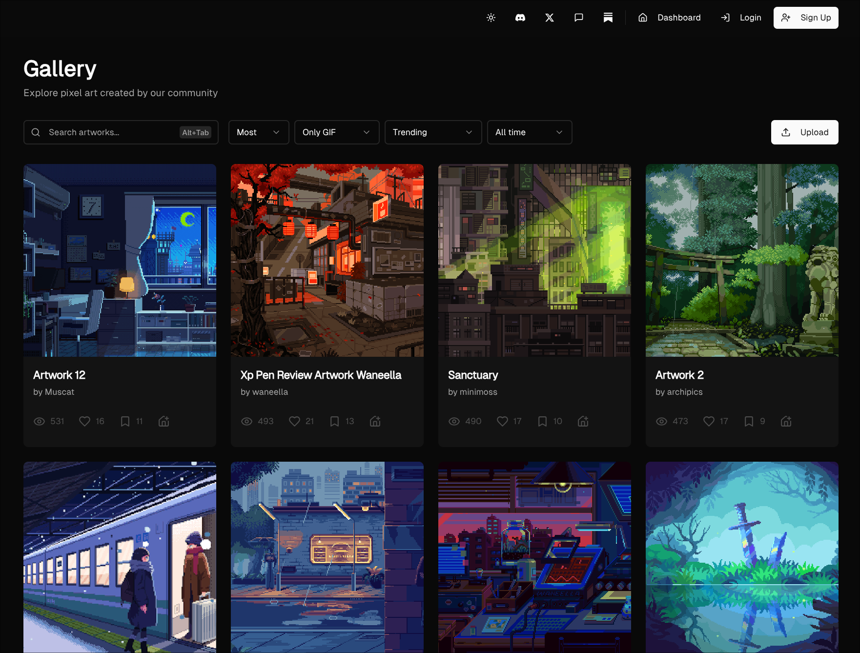 8bitdash pixel art gallery showcasing vibrant pixel art creations