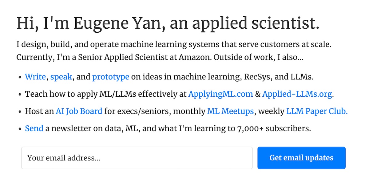 Eugene Yan · Twitter