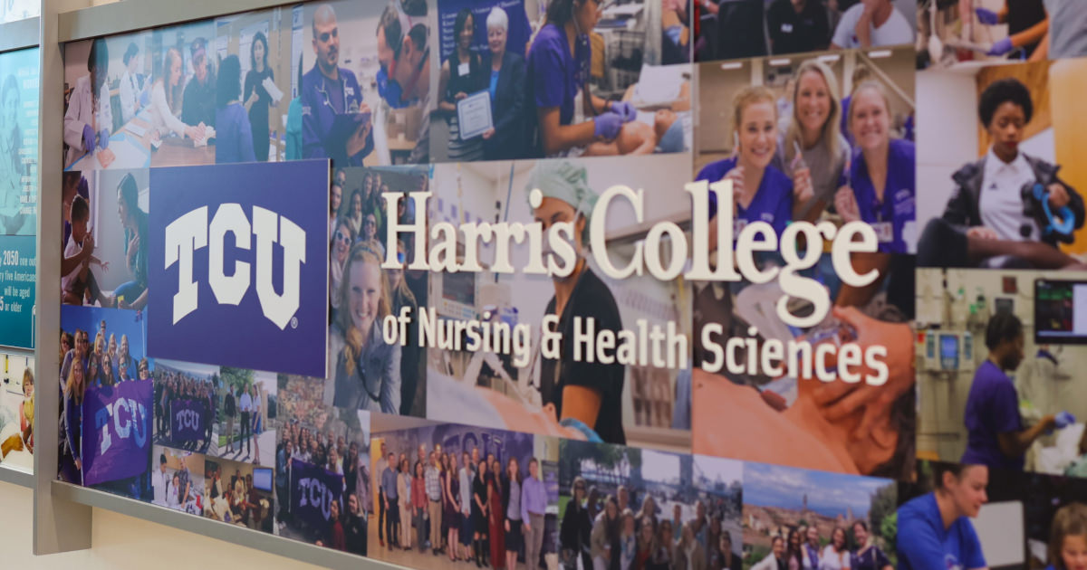 Harris College photo collage wall