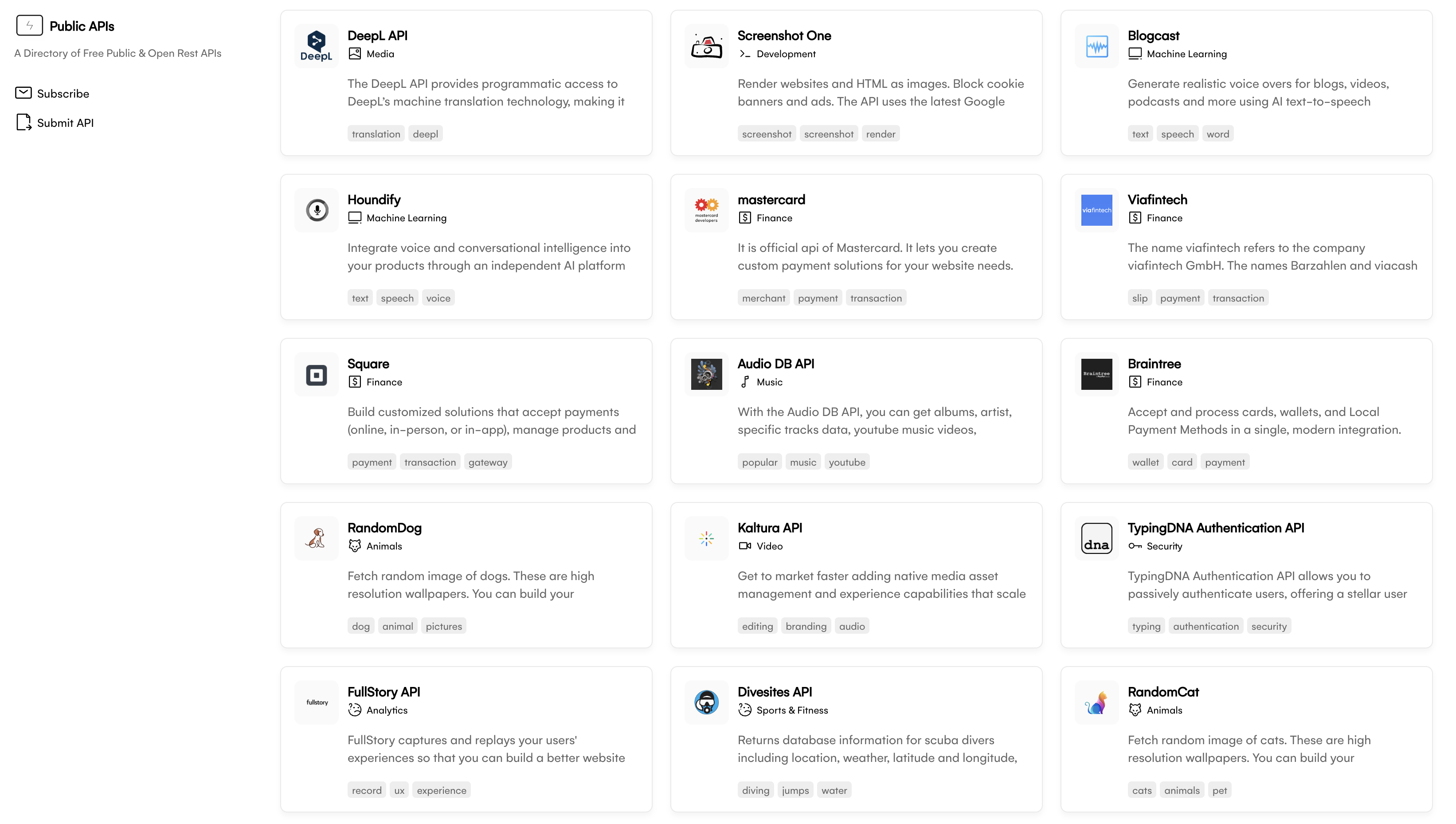 Public APIs Directory — 1000+ Free Public APIs for Developers · Twitter