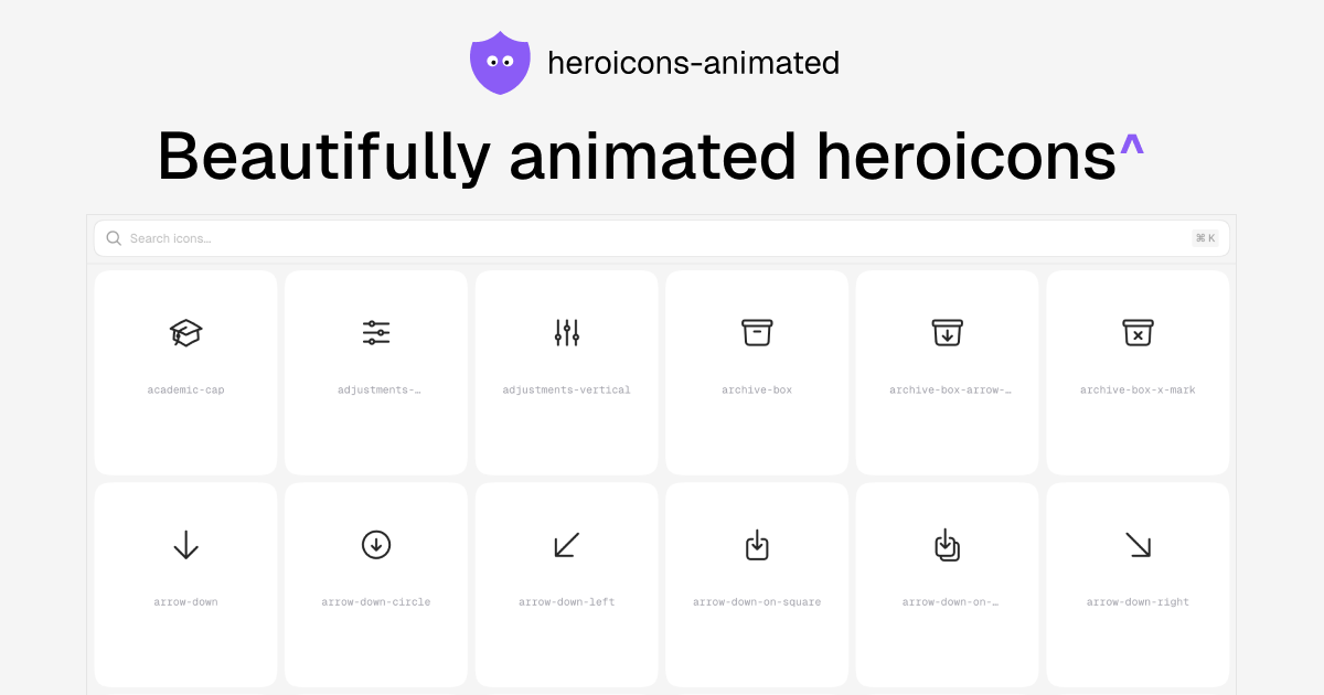 heroicons-animated - Animated Heroicons Library for React