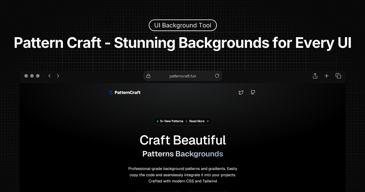Pattern Craft – Modern Background Patterns and Gradients Snippets