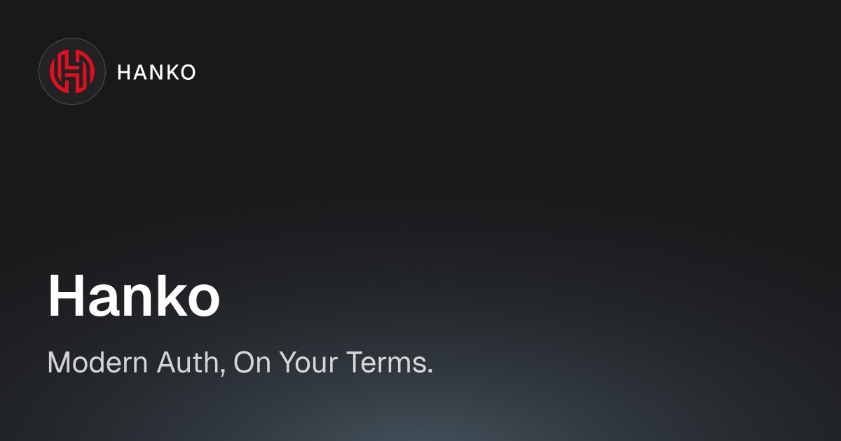 Hanko | Modern Authentication. On Your Terms. · Twitter
