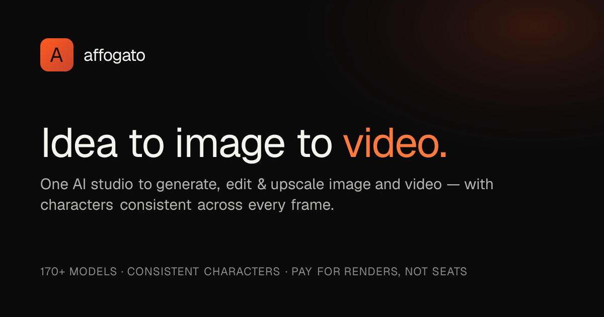 Affogato — one AI studio for image & video