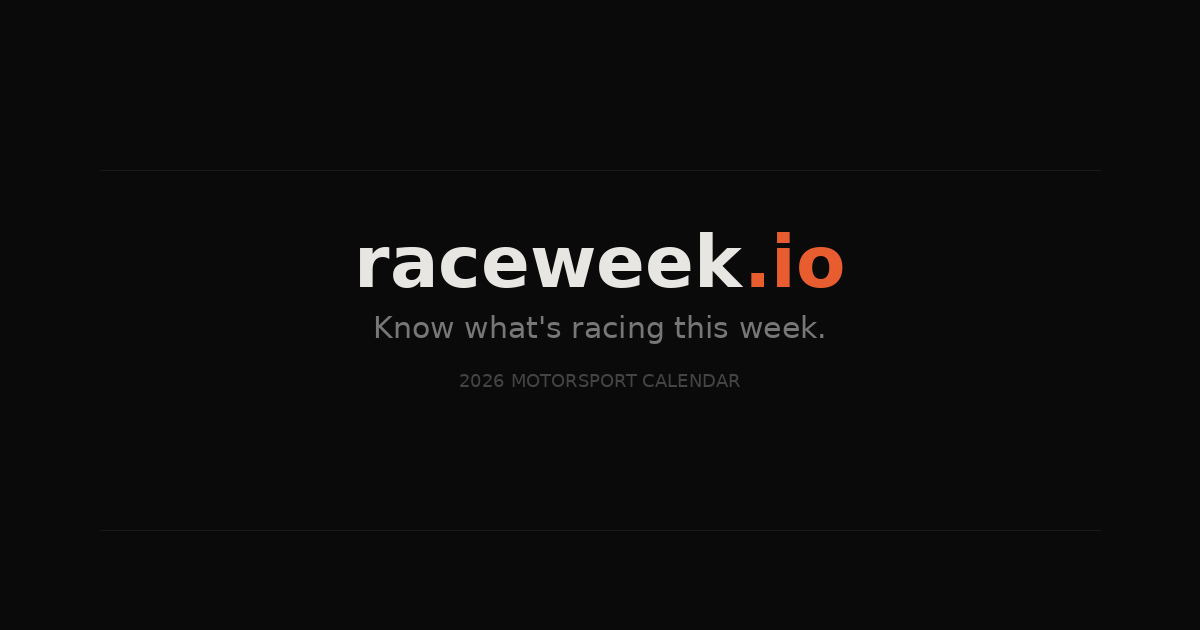 raceweek.io — 2026 Motorsport Calendar | 364 events, 34 series · Twitter