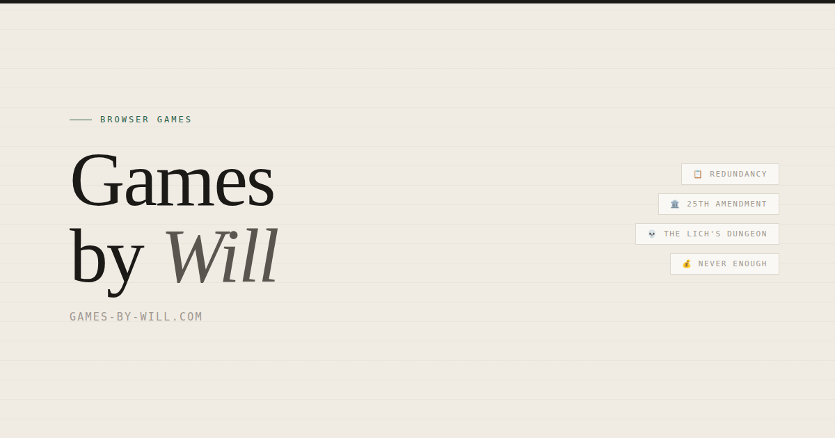 Games by Will — Browser Games · Twitter