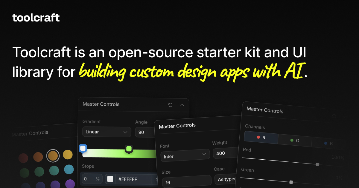 Toolcraft – Build your own design apps with AI. · Twitter