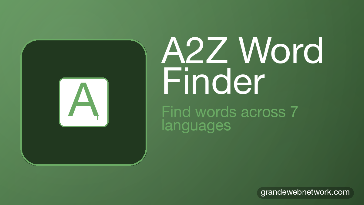 A2Z Word Finder — Find words across 11 languages