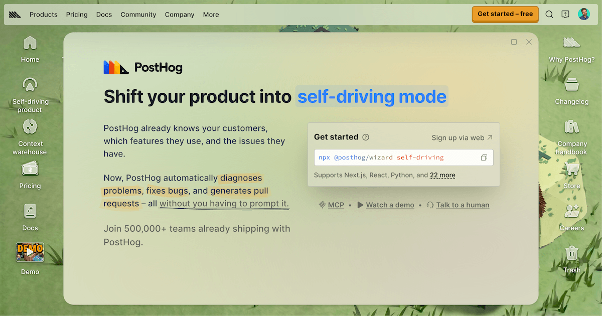 PostHog – We make your product self-driving · Twitter