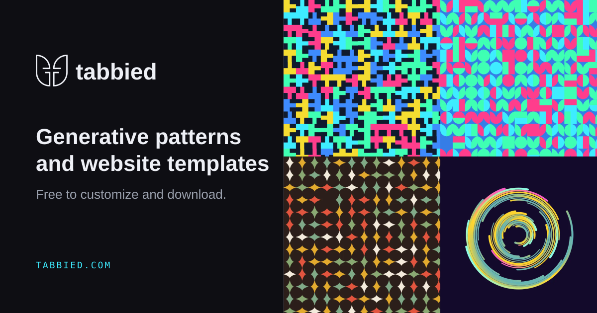 Tabbied: generative patterns and website templates