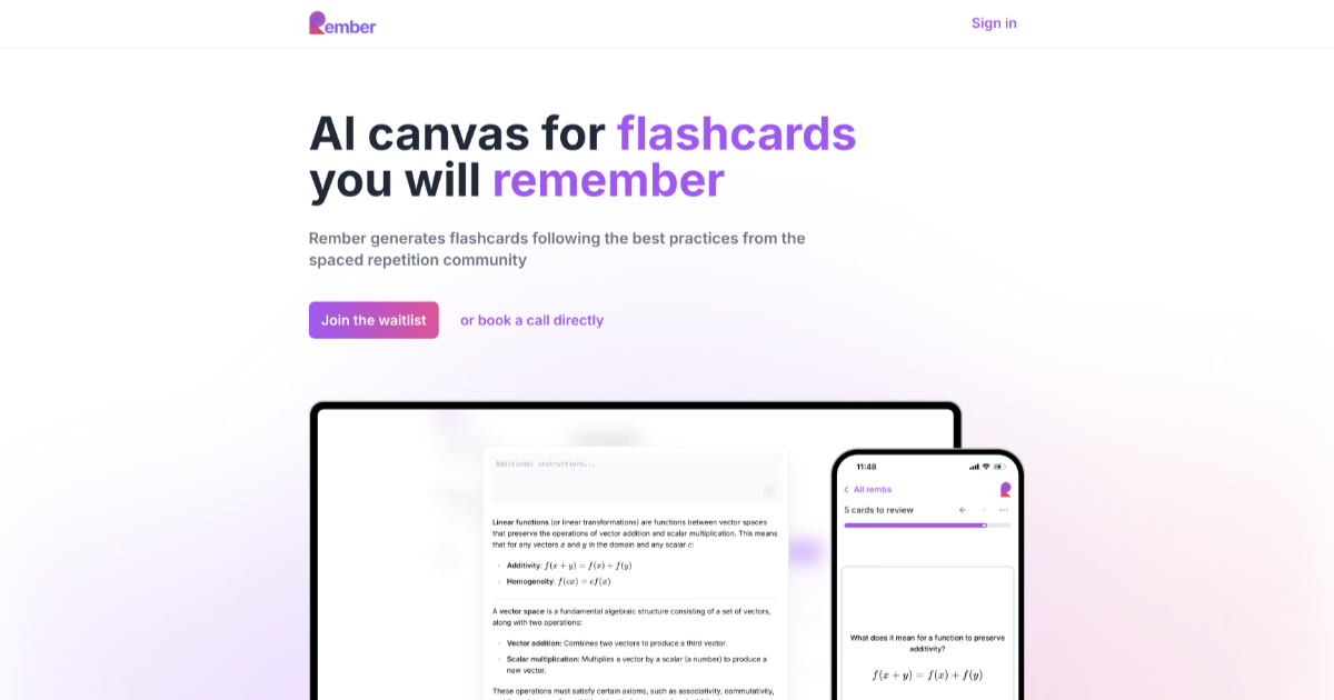 Rember — AI canvas for flashcards you will remember · Twitter