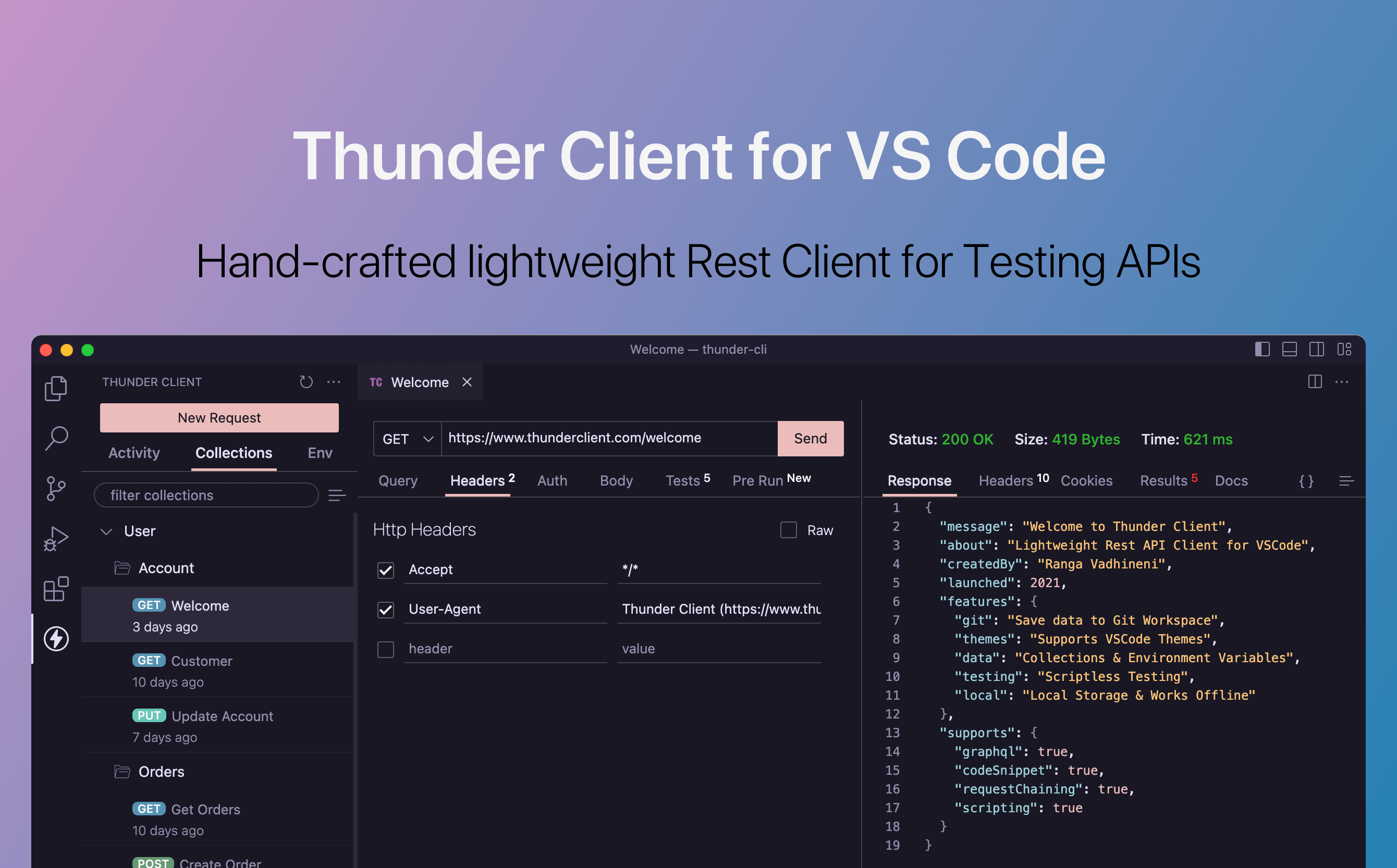 Thunder Client - Rest API Client Extension for VS Code · Twitter