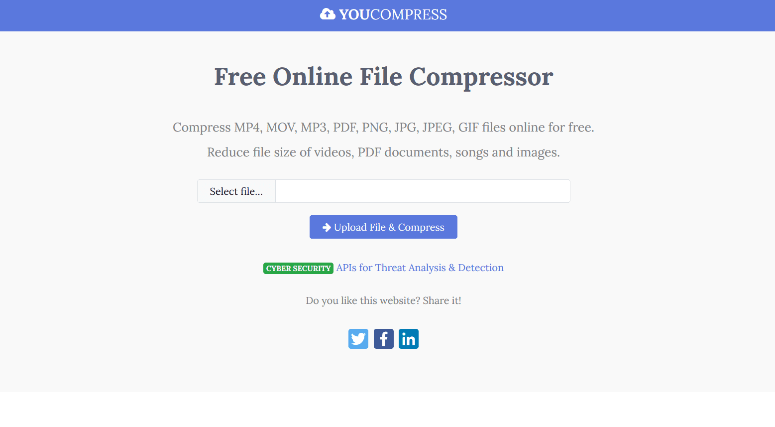 Compress Video, Image, Audio and PDF Files Online | YouCompress · Twitter