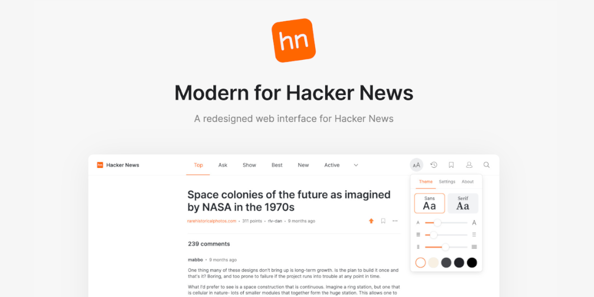 Modern for Hacker News · Twitter
