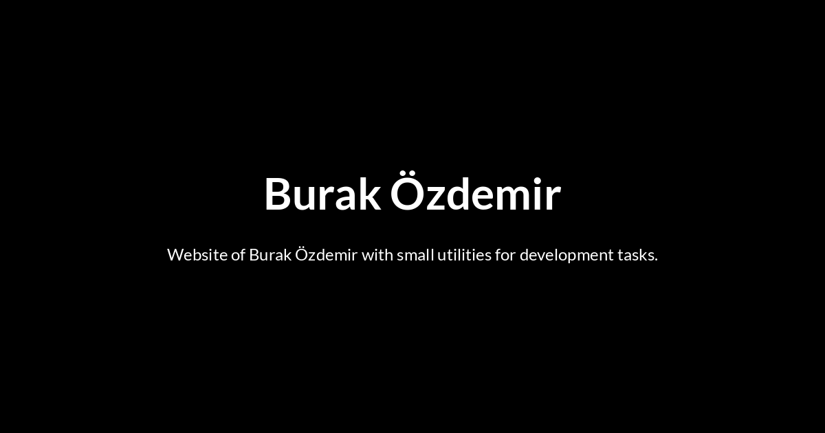 Burak Özdemir · Twitter