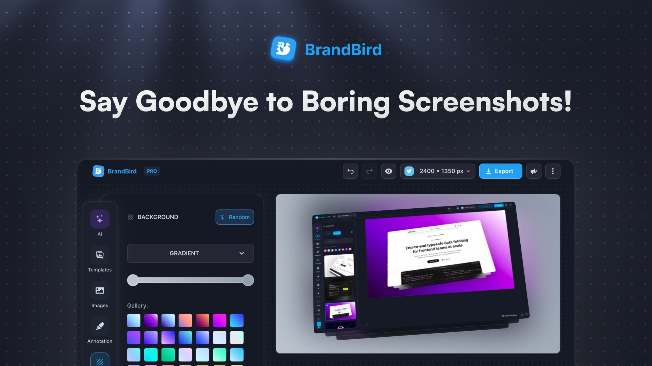 BrandBird — Turn Screenshots into Beautiful Social Media Graphics | BrandBird.app
