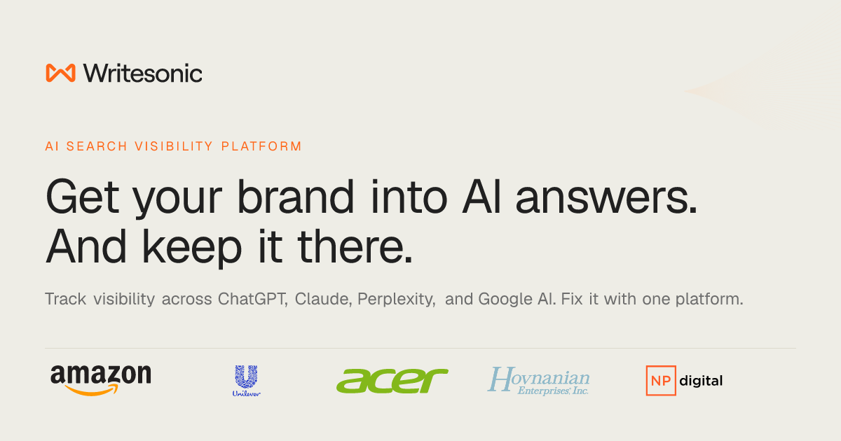 Writesonic | The AI Search Growth Engine. Win Customers.