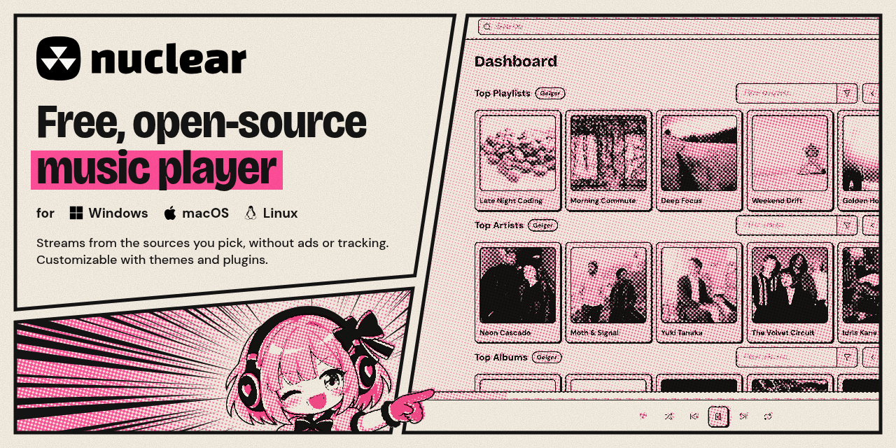 Nuclear - Free Open-Source Music Player · Twitter