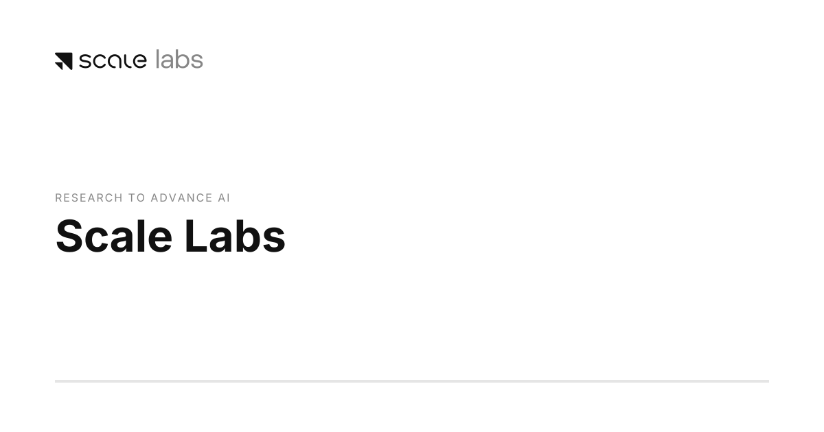 Scale Labs - Research to Advance AI