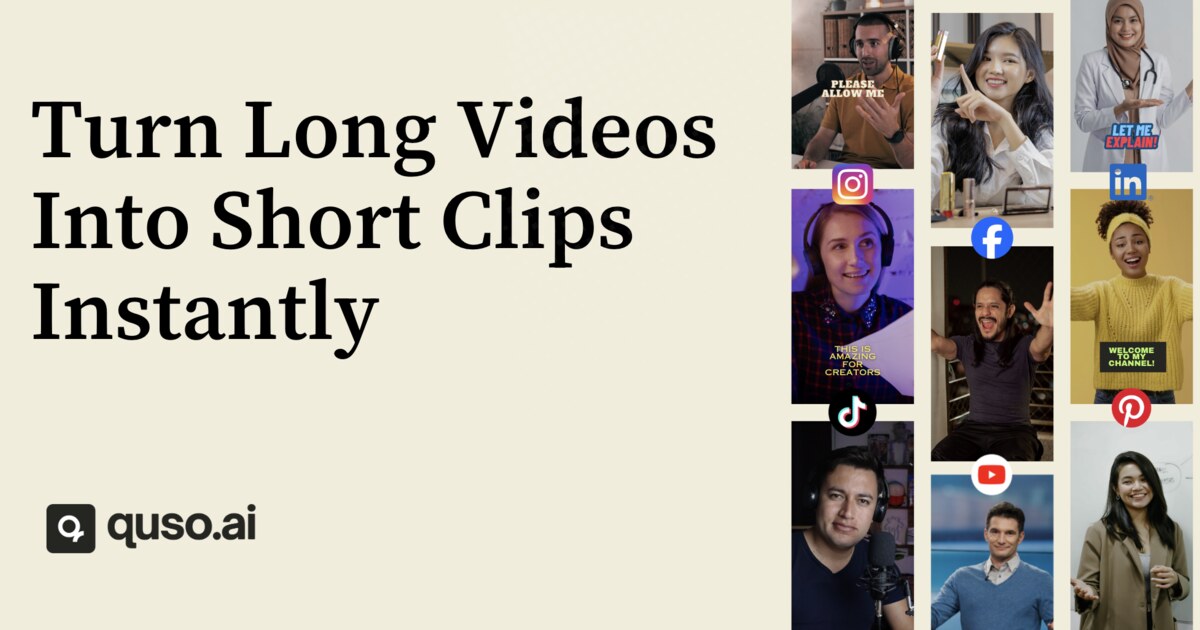 Turn Long Videos Into Short Clips with AI | quso.ai · Twitter